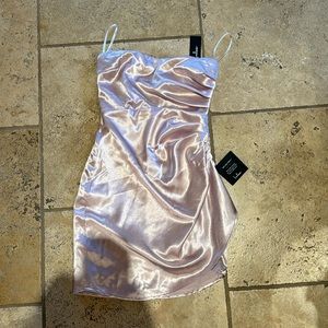 Lulus pink satin mini dress nwt new with tags size XS